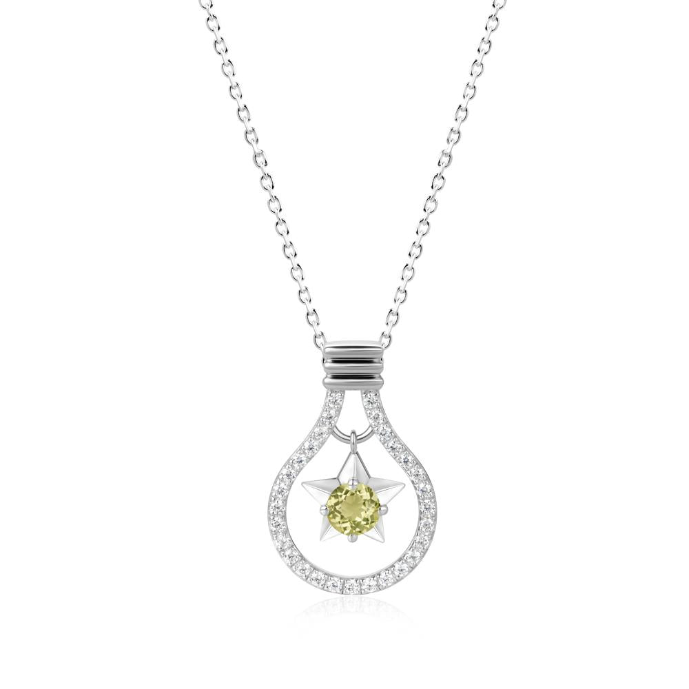 Lightbulb Star Green Amethyst Necklace - LUO Jewelry #gemstone_Lemon Quartz