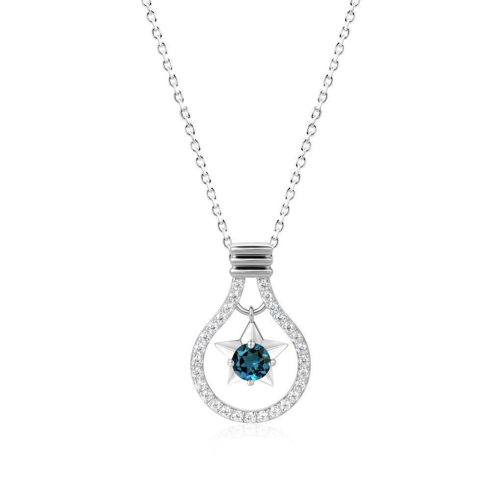 Lightbulb Star Green Amethyst Necklace - LUO Jewelry #gemstone_London Blue Topaz