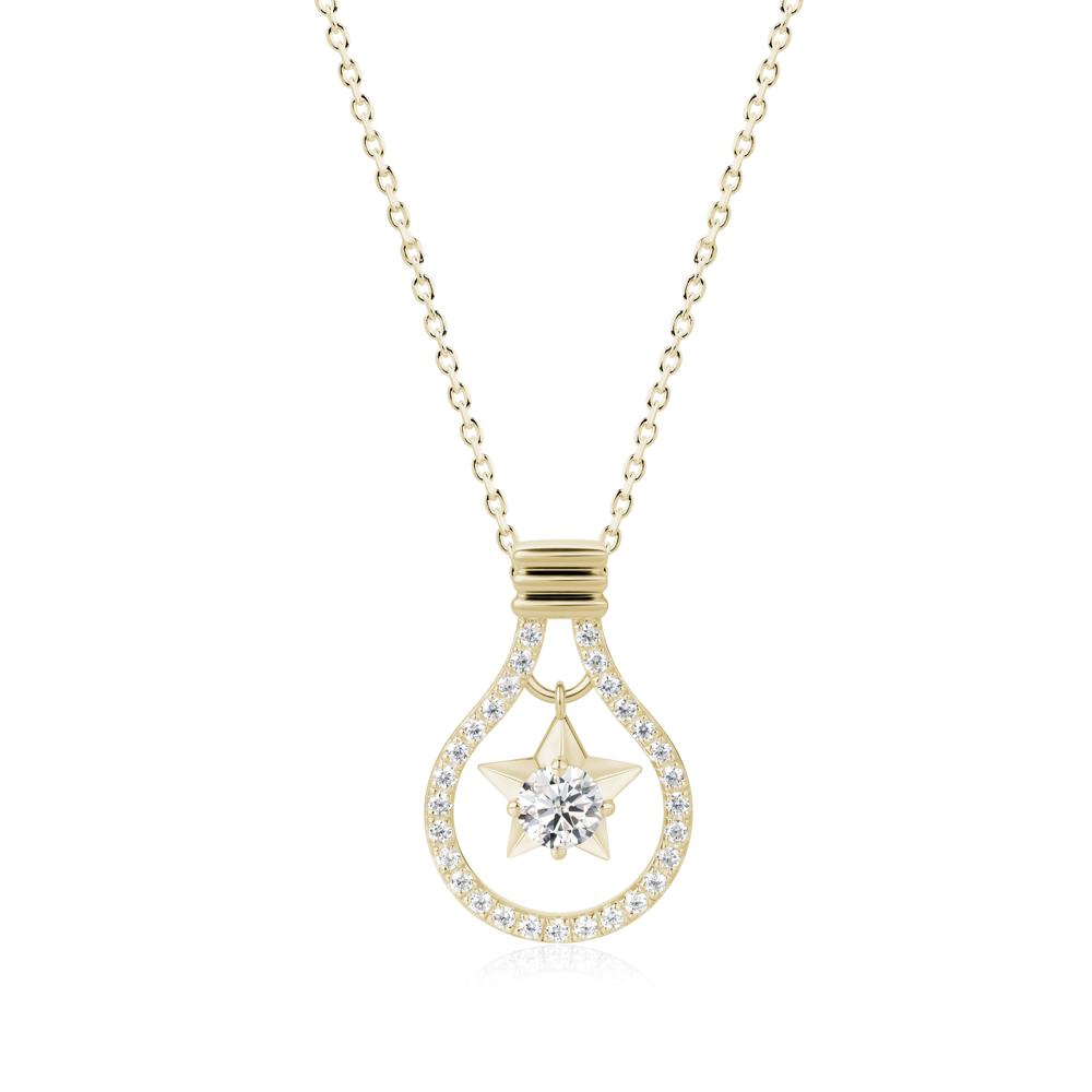 Lightbulb Star Green Amethyst Necklace - LUO Jewelry #gemstone_Moissanite