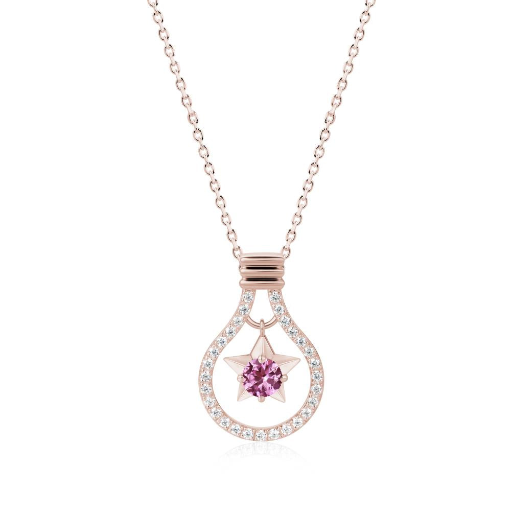 Lightbulb Star Green Amethyst Necklace - LUO Jewelry #gemstone_Pink Sapphire