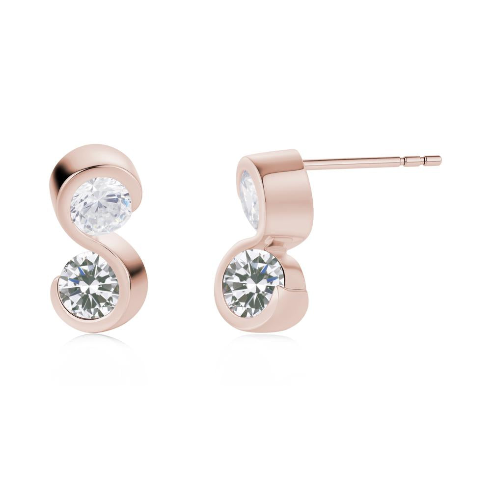 Infinity Dual Stone Alexandrite and Cubic Zirconia Stud Earrings - LUO Jewelry #gemstone_Cubic Zirconia