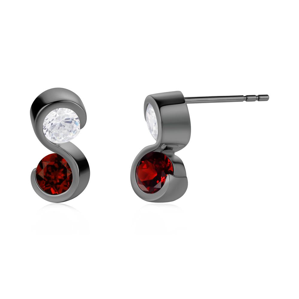 Infinity Dual Stone Alexandrite and Cubic Zirconia Stud Earrings - LUO Jewelry #gemstone_Cubic Zirconia and Garnet