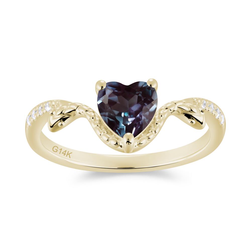 Heart Shaped Emerald Dual Snake Ring - LUO Jewelry #gemstone_Alexandrite