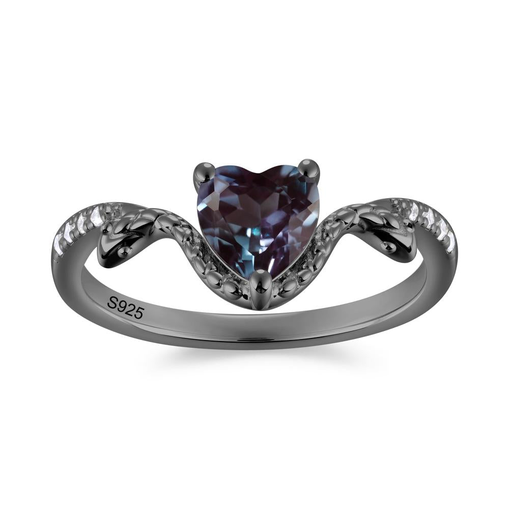 Heart Shaped Emerald Dual Snake Ring - LUO Jewelry #gemstone_Alexandrite