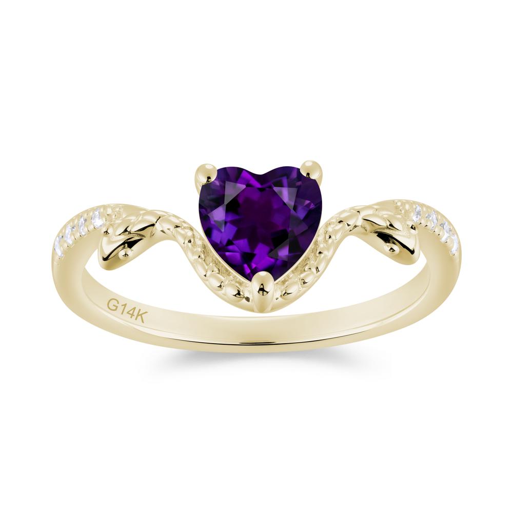 Heart Shaped Emerald Dual Snake Ring - LUO Jewelry #gemstone_Amethyst
