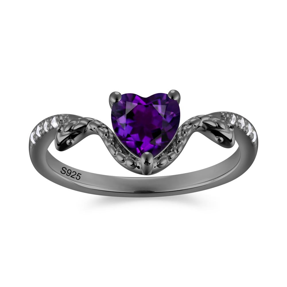 Heart Shaped Emerald Dual Snake Ring - LUO Jewelry #gemstone_Amethyst