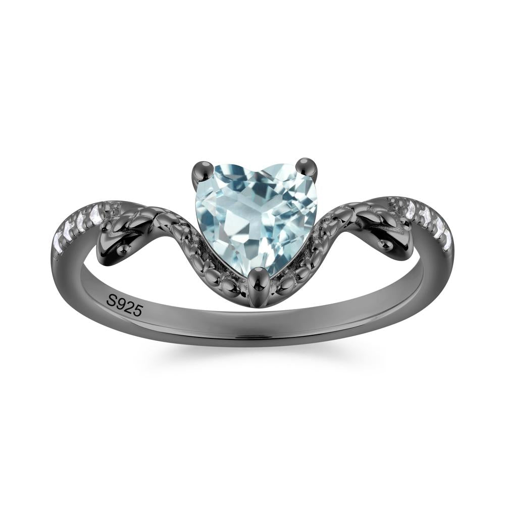Heart Shaped Emerald Dual Snake Ring - LUO Jewelry #gemstone_Aquamarine