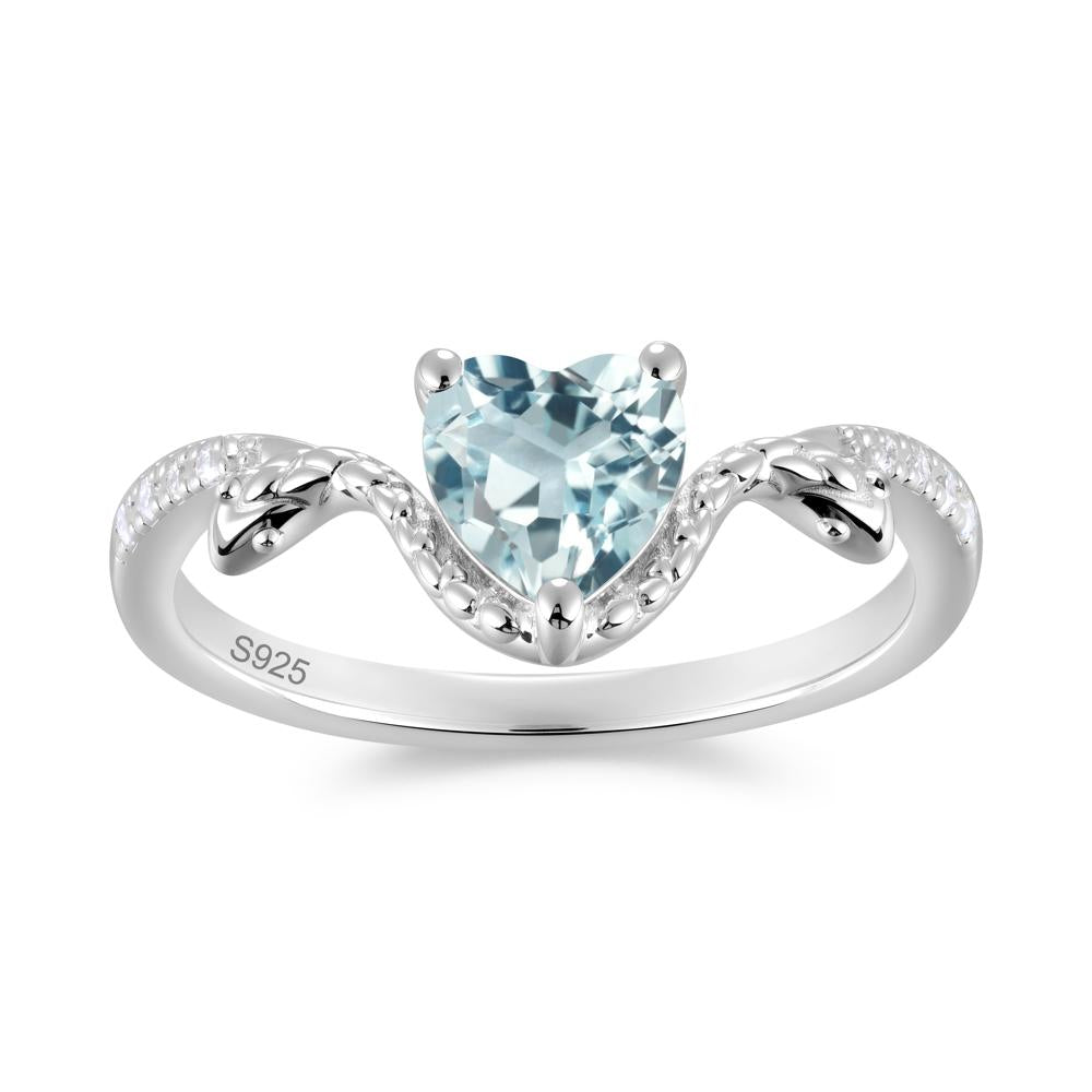 Heart Shaped Emerald Dual Snake Ring - LUO Jewelry #gemstone_Aquamarine