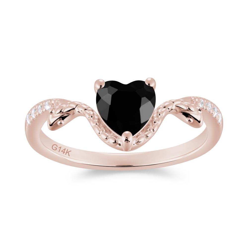 Heart Shaped Emerald Dual Snake Ring - LUO Jewelry #gemstone_Black Spinel