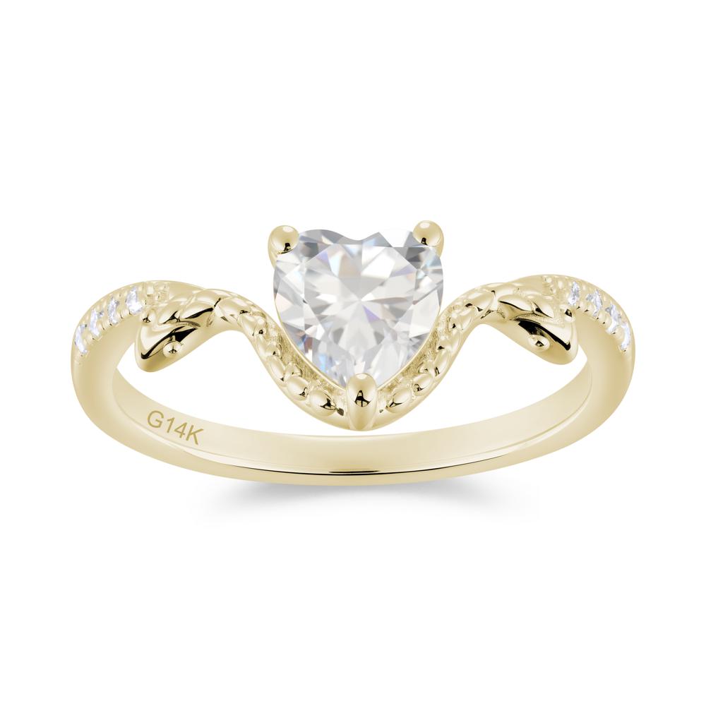 Heart Shaped Emerald Dual Snake Ring - LUO Jewelry #gemstone_Cubic Zirconia