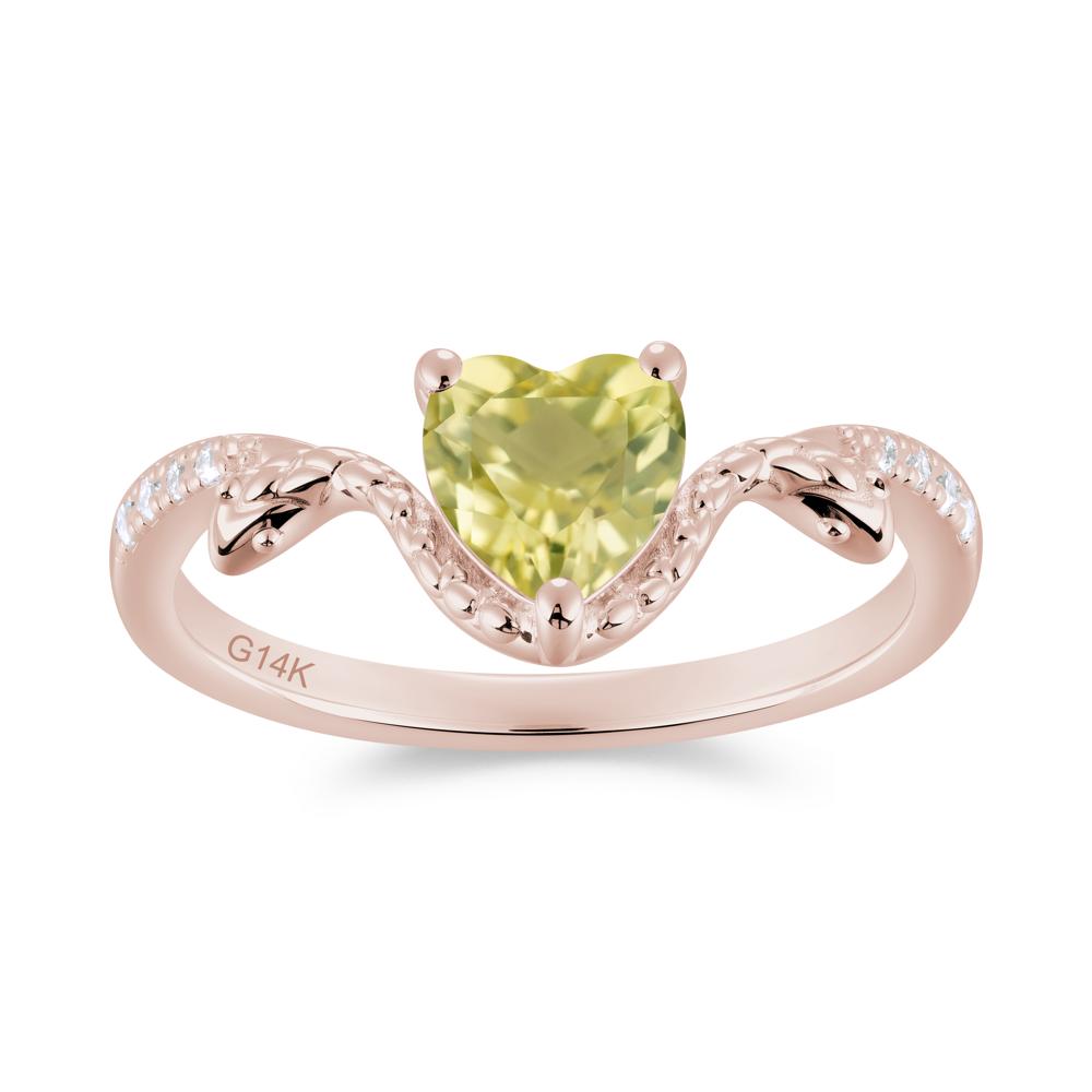 Heart Shaped Emerald Dual Snake Ring - LUO Jewelry #gemstone_Lemon Quartz