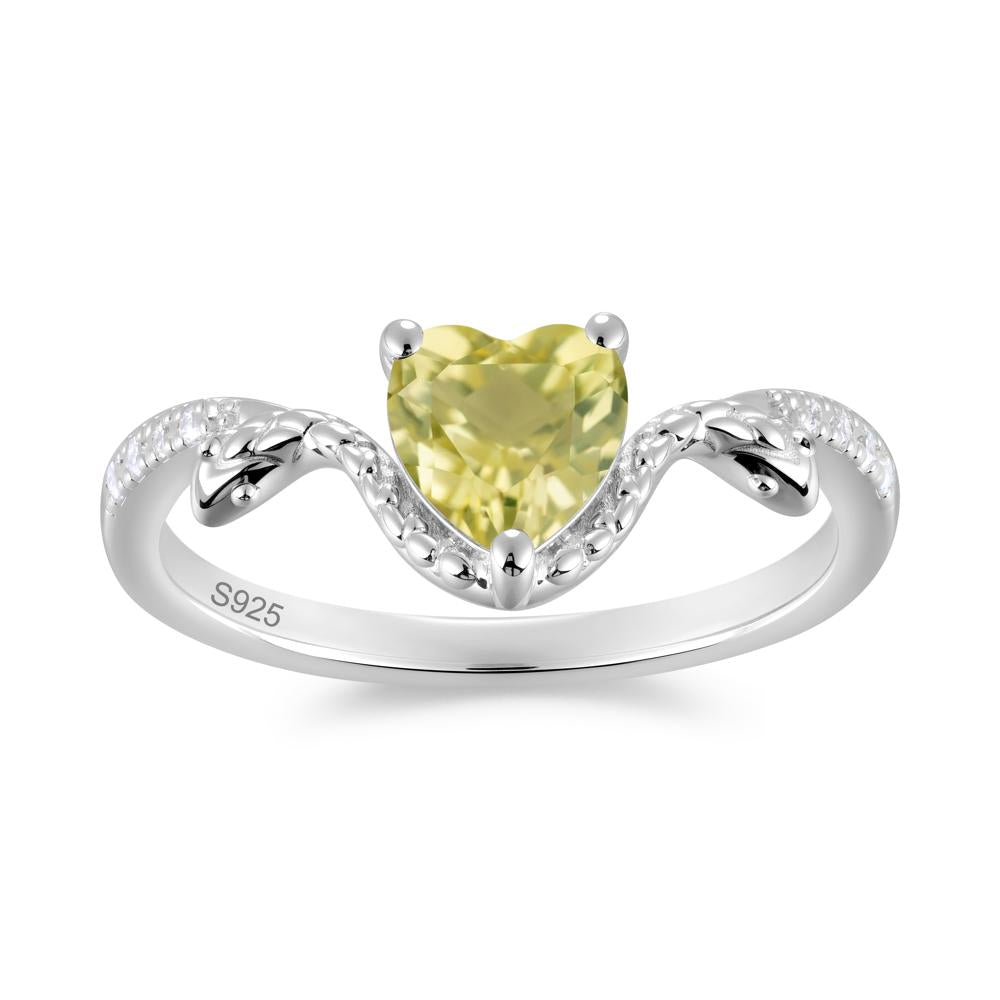 Heart Shaped Emerald Dual Snake Ring - LUO Jewelry #gemstone_Lemon Quartz