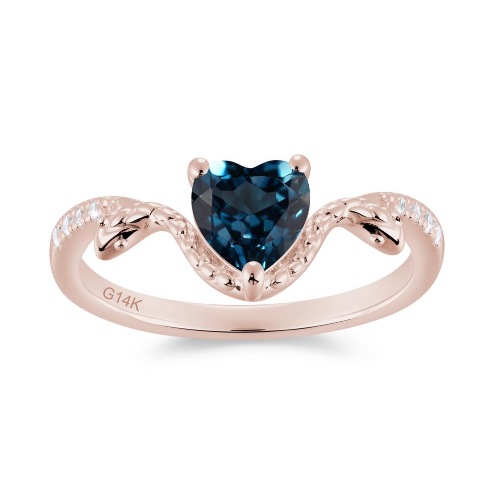 Heart Shaped Emerald Dual Snake Ring - LUO Jewelry #gemstone_London Blue Topaz