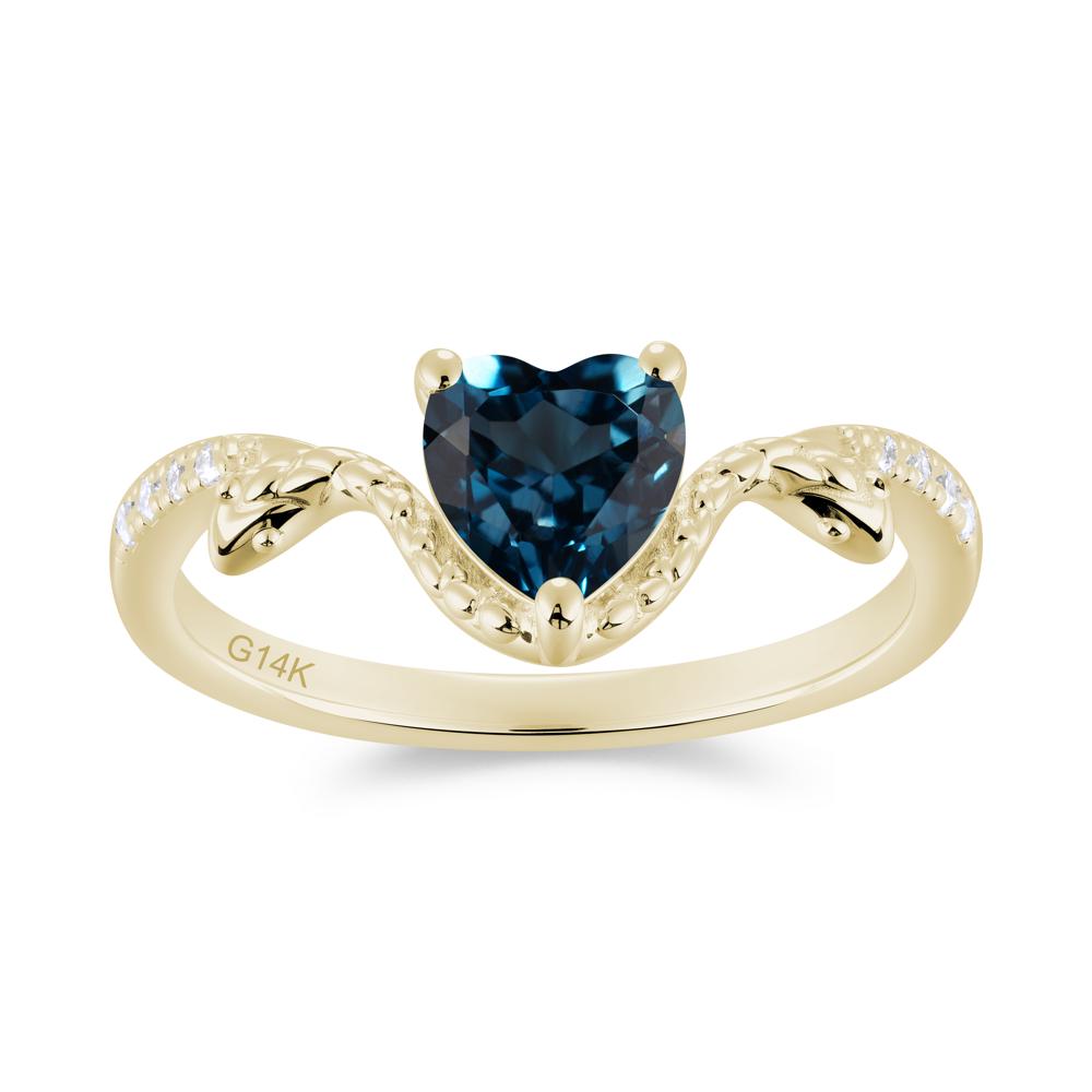 Heart Shaped Emerald Dual Snake Ring - LUO Jewelry #gemstone_London Blue Topaz