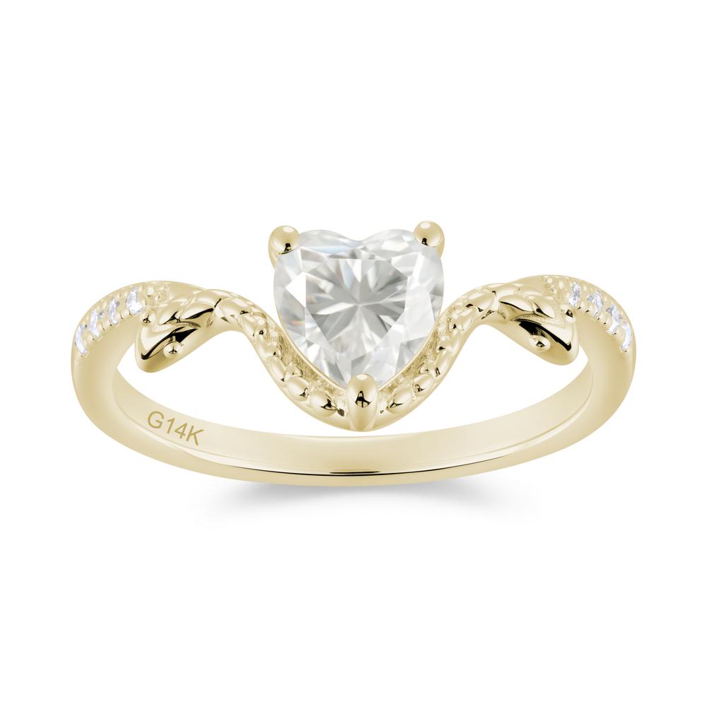 Heart Shaped Emerald Dual Snake Ring - LUO Jewelry #gemstone_Moissanite