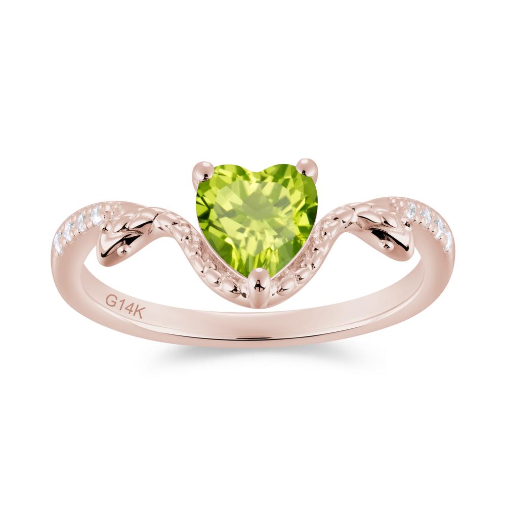 Heart Shaped Emerald Dual Snake Ring - LUO Jewelry #gemstone_Peridot