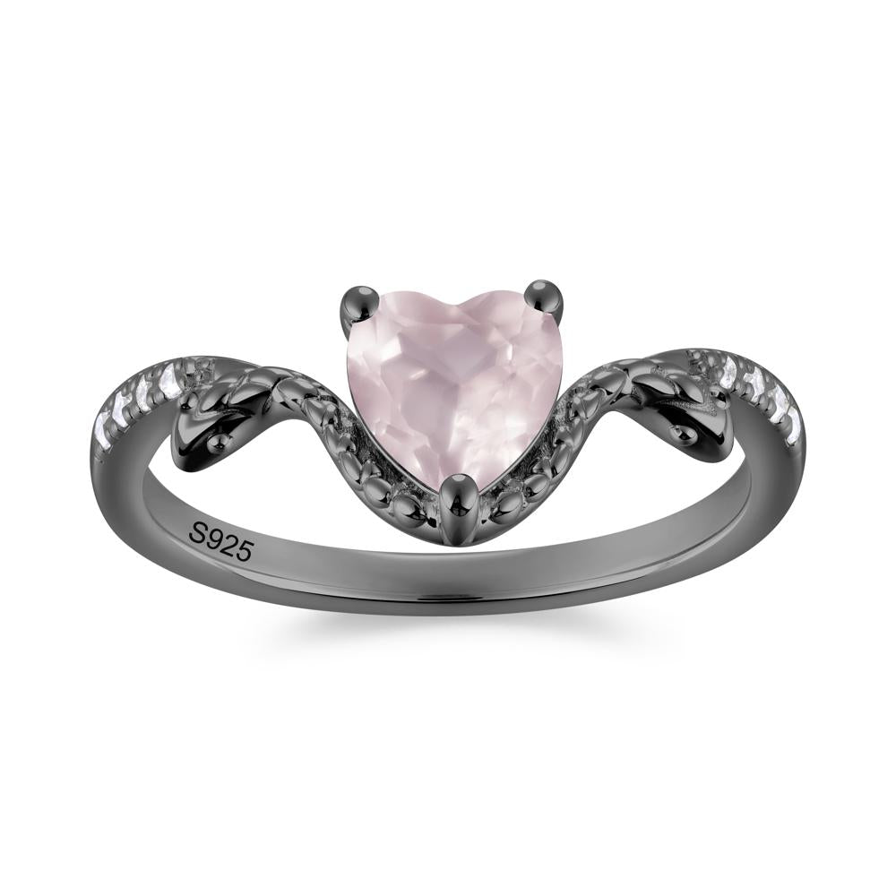 Heart Shaped Emerald Dual Snake Ring - LUO Jewelry #gemstone_Rose Quartz