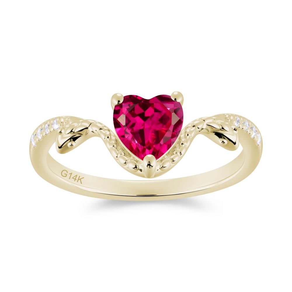 Heart Shaped Emerald Dual Snake Ring - LUO Jewelry #gemstone_Ruby
