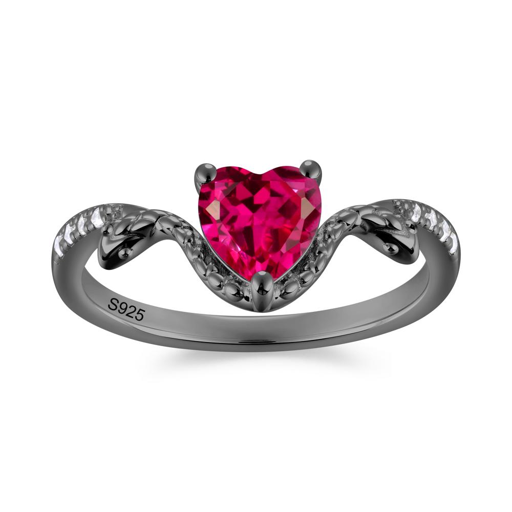 Heart Shaped Emerald Dual Snake Ring - LUO Jewelry #gemstone_Ruby