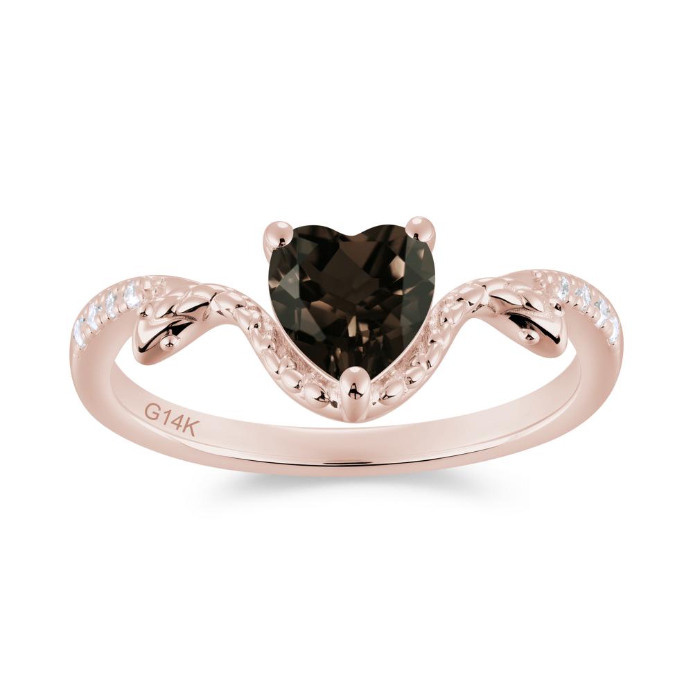 Heart Shaped Emerald Dual Snake Ring - LUO Jewelry #gemstone_Smoky Quartz