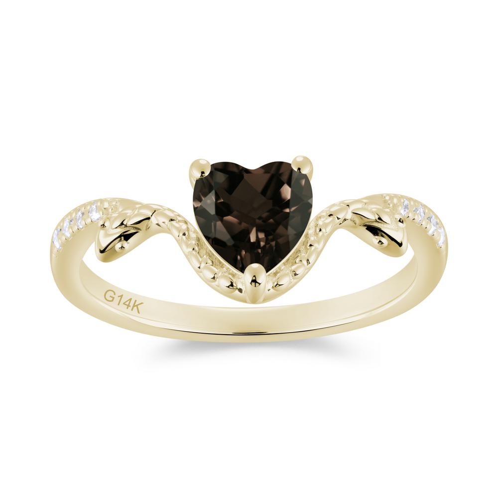 Heart Shaped Emerald Dual Snake Ring - LUO Jewelry #gemstone_Smoky Quartz