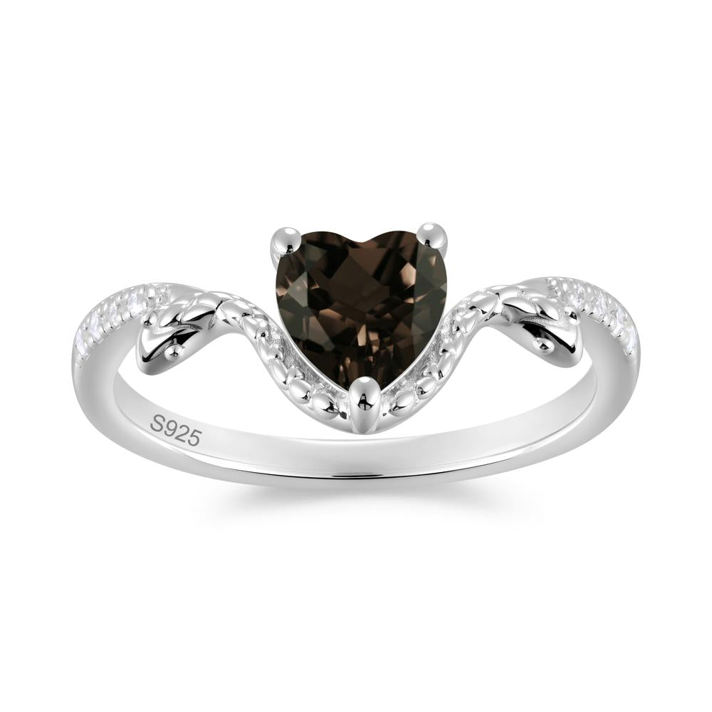Heart Shaped Emerald Dual Snake Ring - LUO Jewelry #gemstone_Smoky Quartz