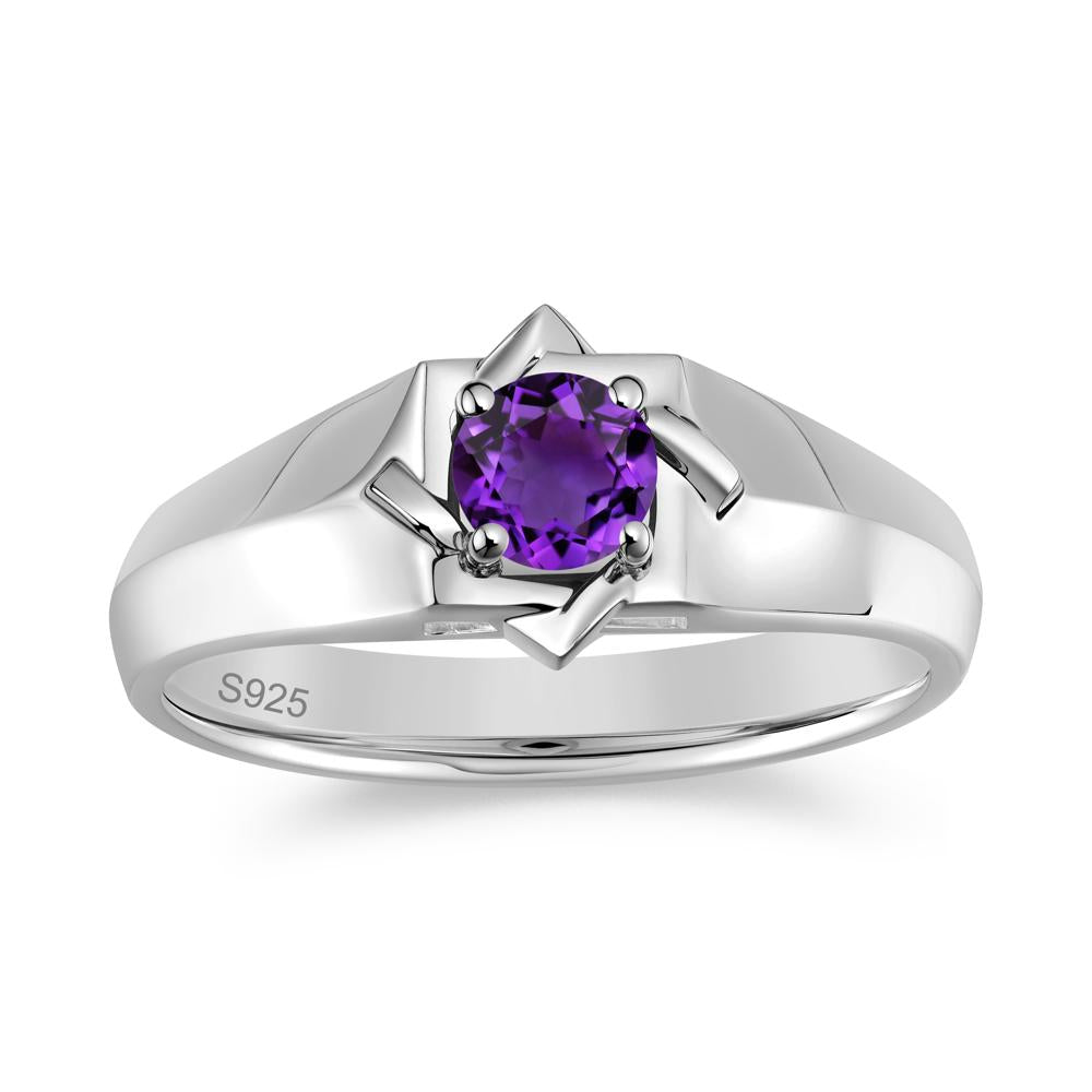 Minimalist Amethyst Ring for Men and Women - LUO Jewelry #gemstone_Amethyst