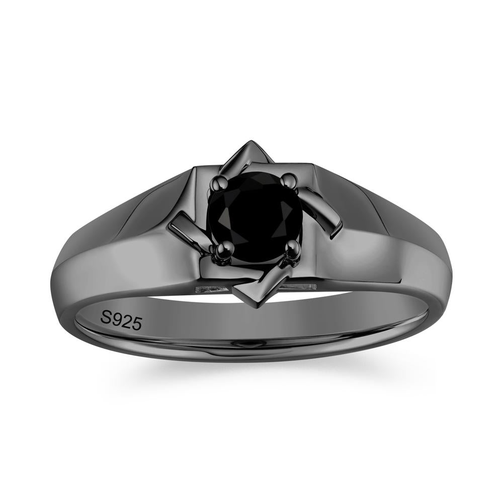 Minimalist Amethyst Ring for Men and Women - LUO Jewelry #gemstone_Black Spinel