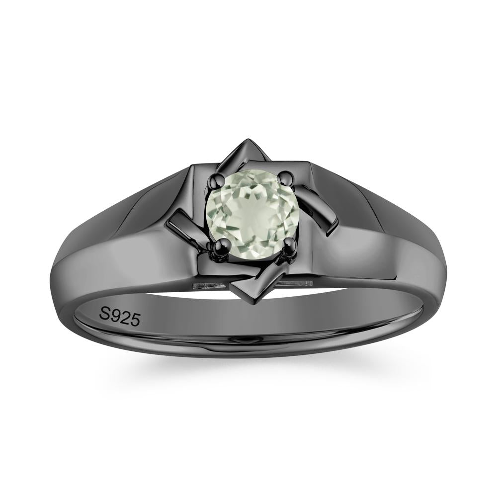 Minimalist Amethyst Ring for Men and Women - LUO Jewelry #gemstone_Green Amethyst