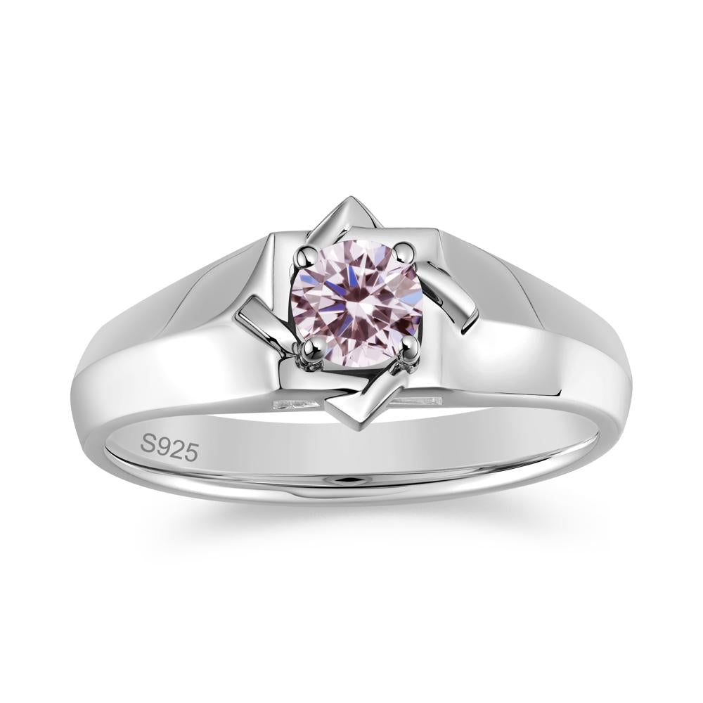 Minimalist Amethyst Ring for Men and Women - LUO Jewelry #gemstone_Pink Cubic Zirconia