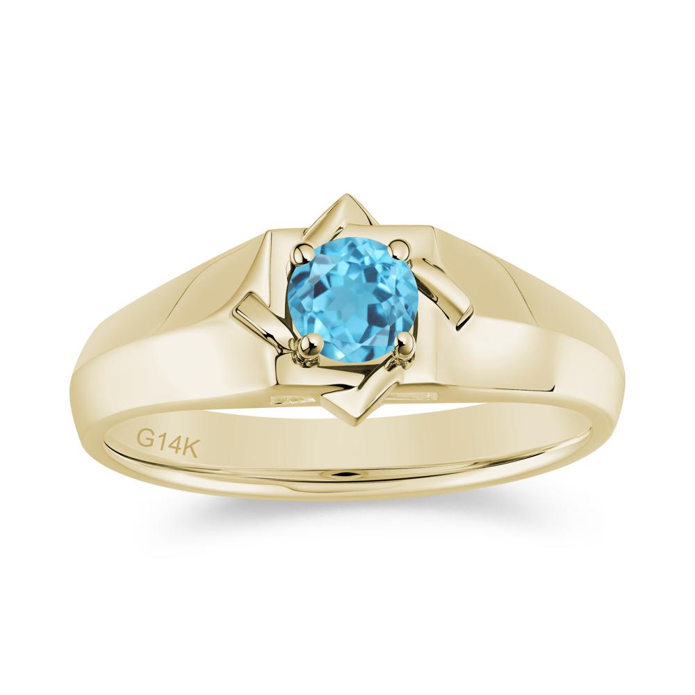 Minimalist Amethyst Ring for Men and Women - LUO Jewelry #gemstone_Swiss Blue Topaz