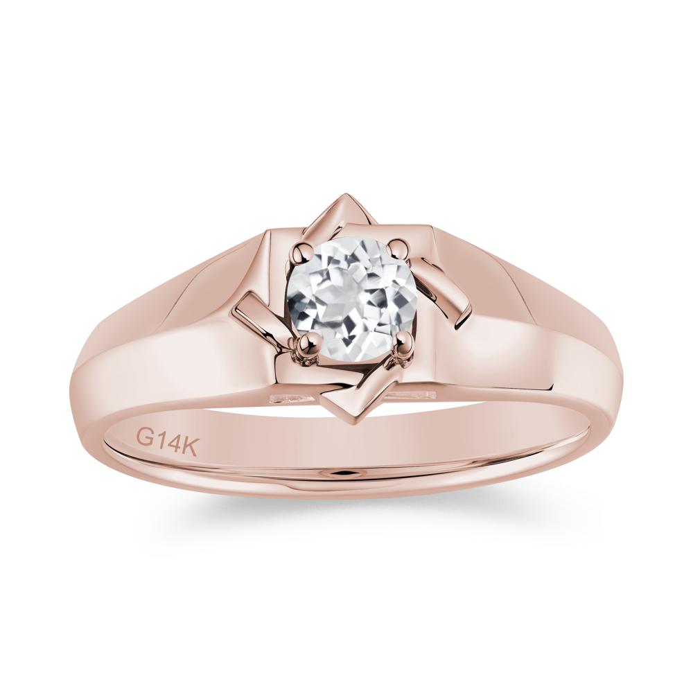 Minimalist Amethyst Ring for Men and Women - LUO Jewelry #gemstone_White Topaz