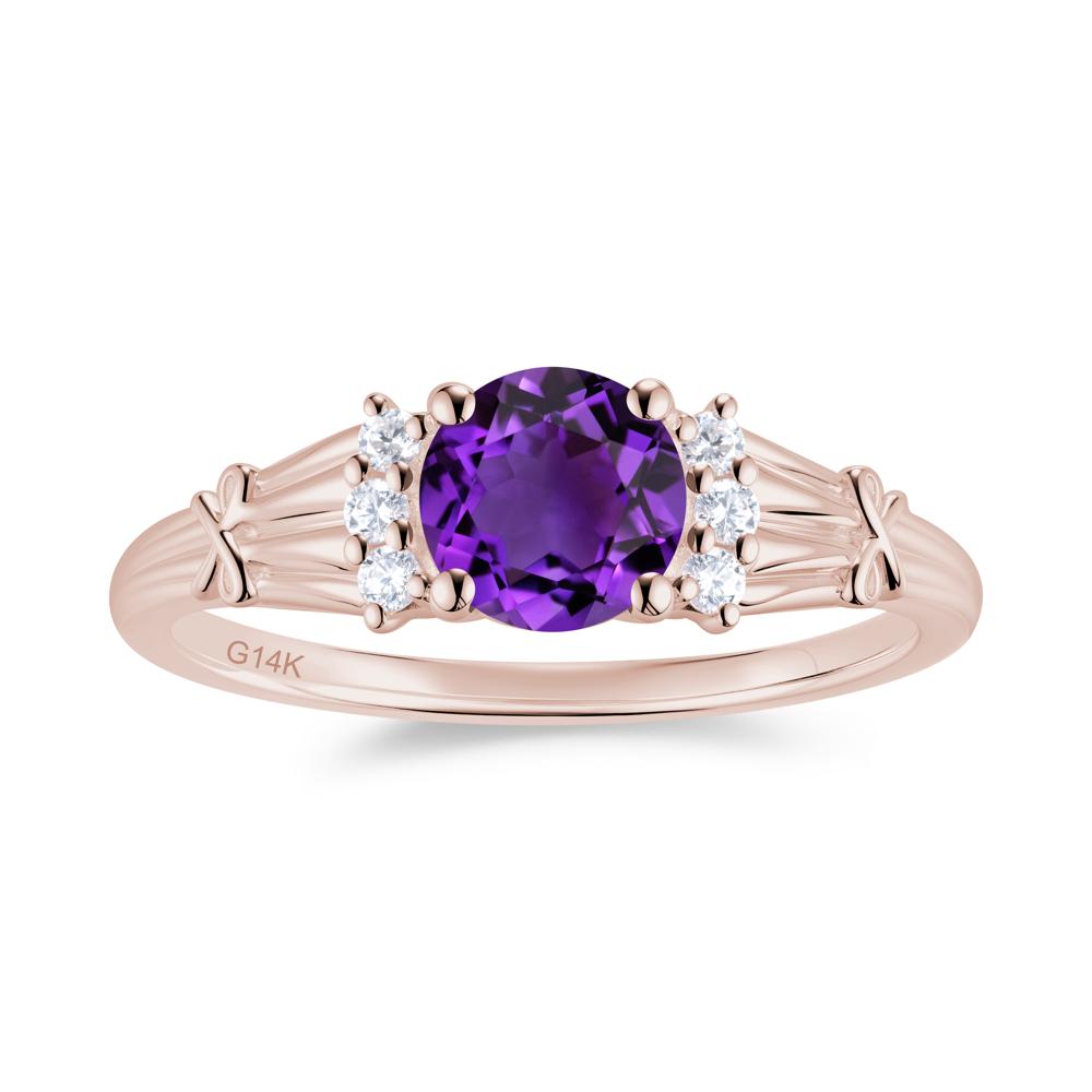 Boho Flower Inspired Cubic Zirconia Ring - LUO Jewelry #gemstone_Amethyst