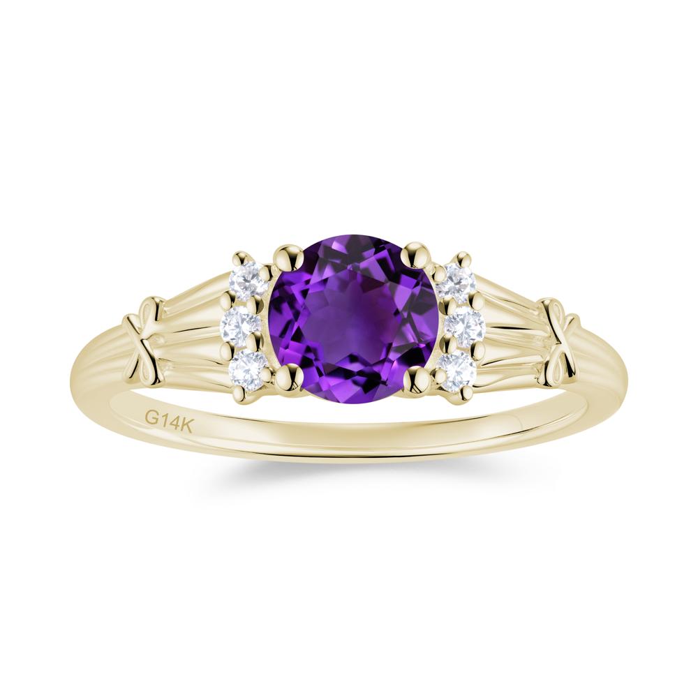 Boho Flower Inspired Cubic Zirconia Ring - LUO Jewelry #gemstone_Amethyst