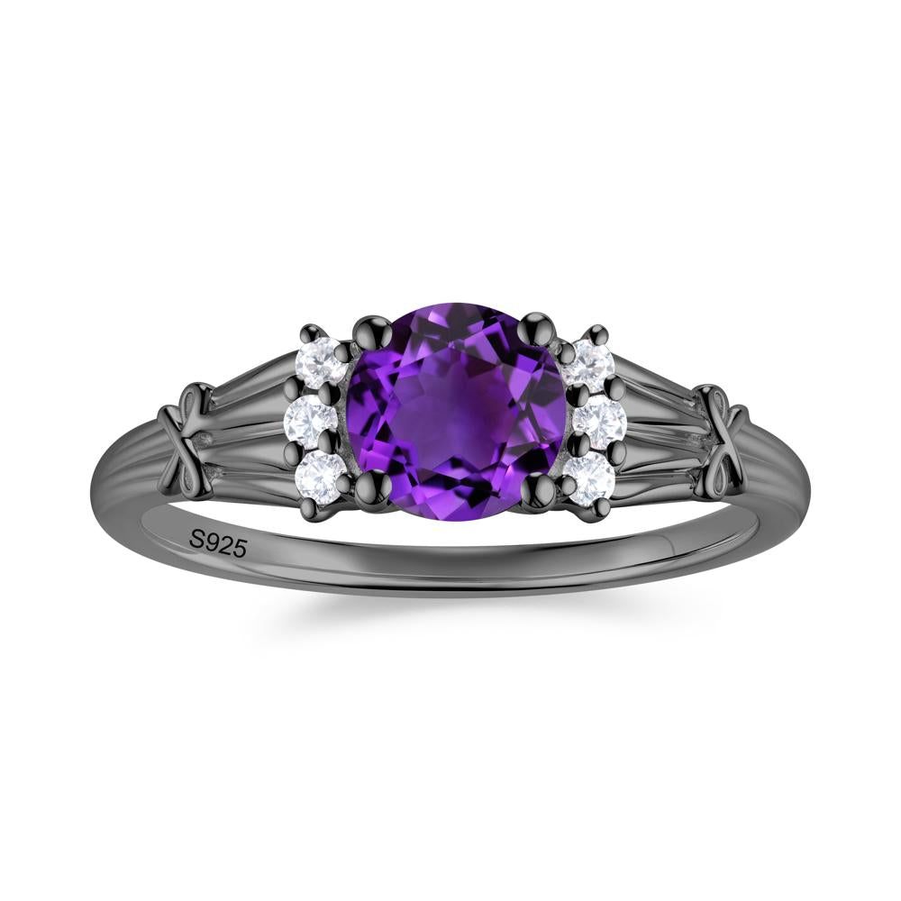 Boho Flower Inspired Cubic Zirconia Ring - LUO Jewelry #gemstone_Amethyst