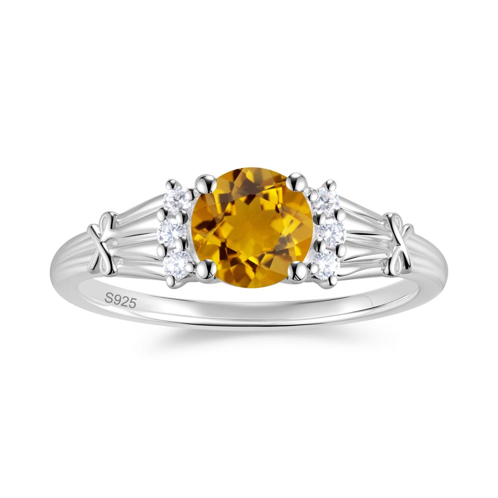 Boho Flower Inspired Cubic Zirconia Ring - LUO Jewelry #gemstone_Citrine