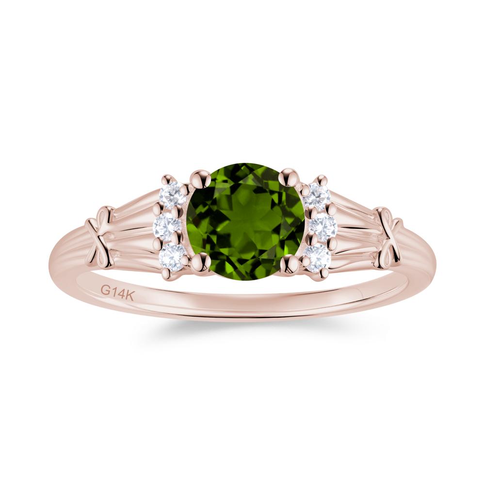 Boho Flower Inspired Cubic Zirconia Ring - LUO Jewelry #gemstone_Diopside