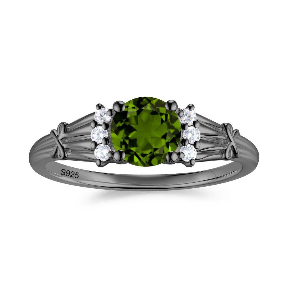 Boho Flower Inspired Cubic Zirconia Ring - LUO Jewelry #gemstone_Diopside