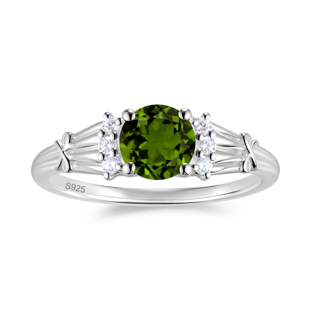 Boho Flower Inspired Cubic Zirconia Ring - LUO Jewelry #gemstone_Diopside