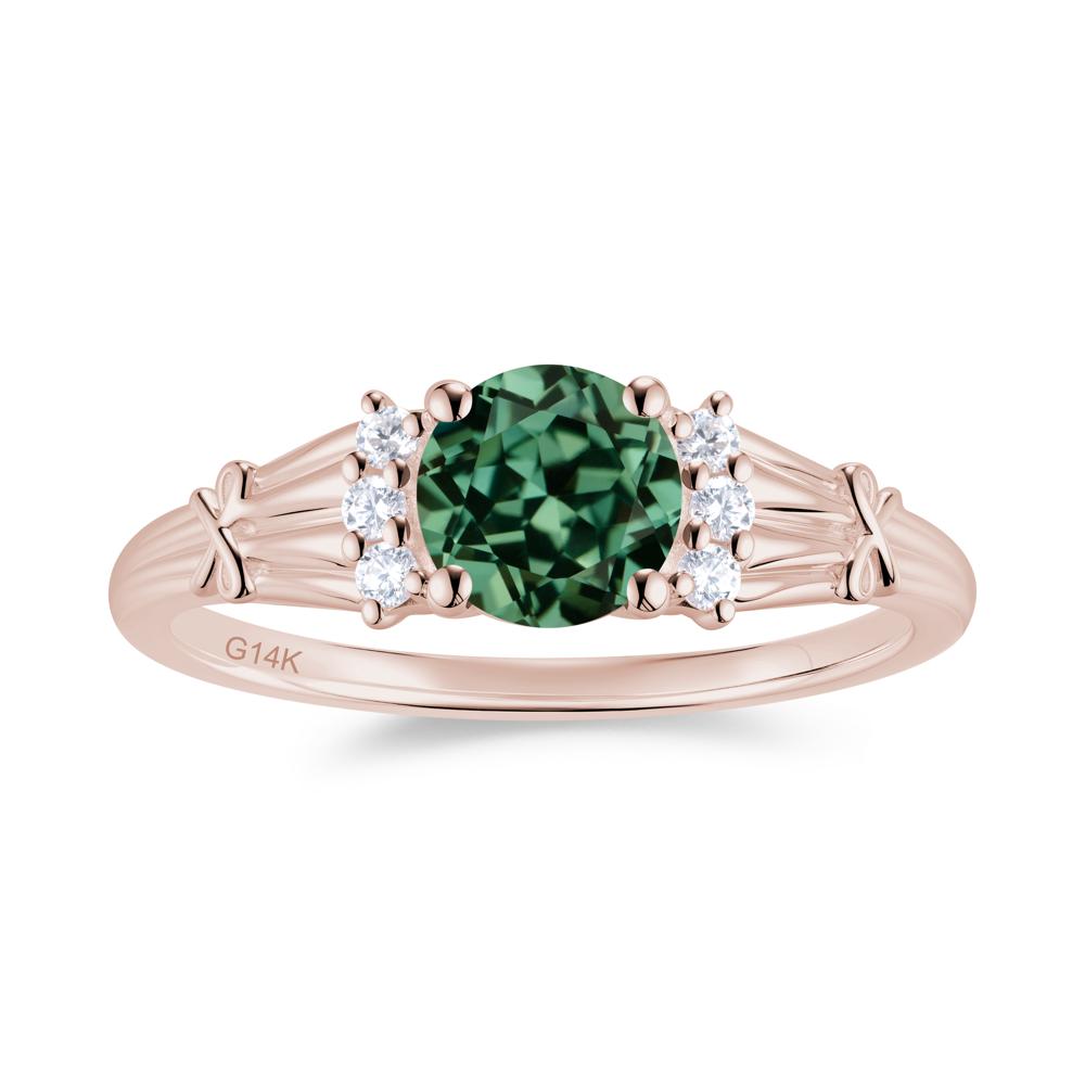Boho Flower Inspired Cubic Zirconia Ring - LUO Jewelry #gemstone_Green Sapphire
