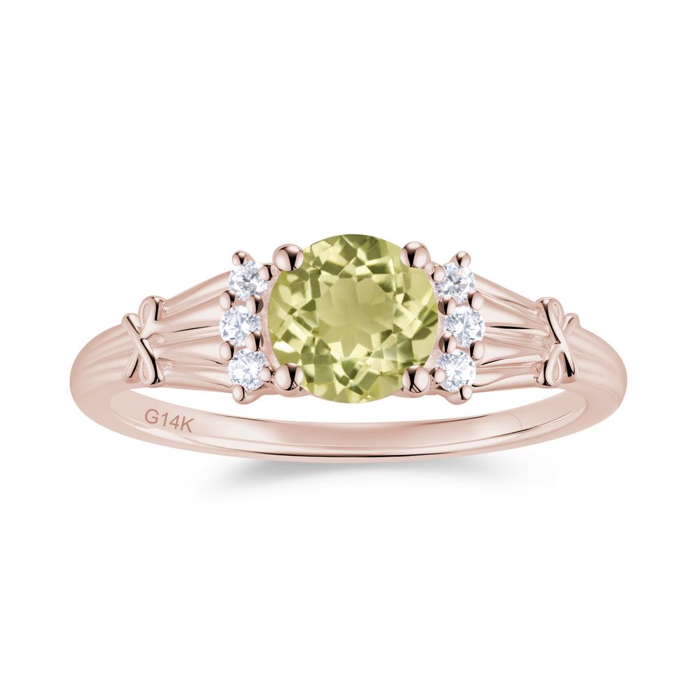 Boho Flower Inspired Cubic Zirconia Ring - LUO Jewelry #gemstone_Lemon Quartz
