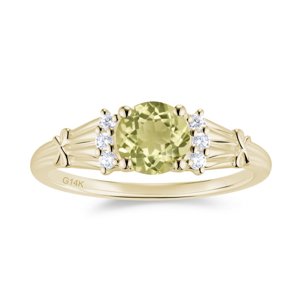 Boho Flower Inspired Cubic Zirconia Ring - LUO Jewelry #gemstone_Lemon Quartz
