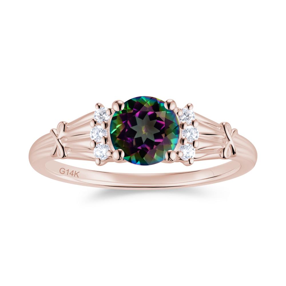 Boho Flower Inspired Cubic Zirconia Ring - LUO Jewelry #gemstone_Mystic Topaz