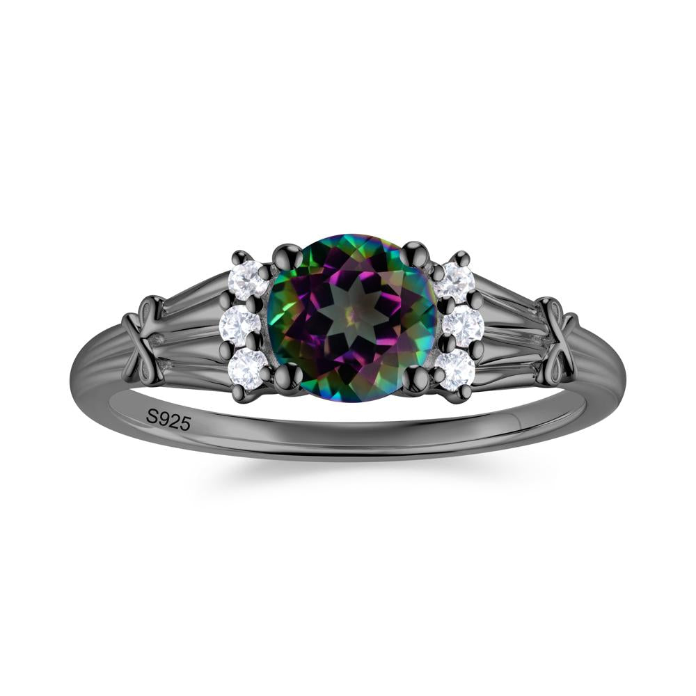 Boho Flower Inspired Cubic Zirconia Ring - LUO Jewelry #gemstone_Mystic Topaz