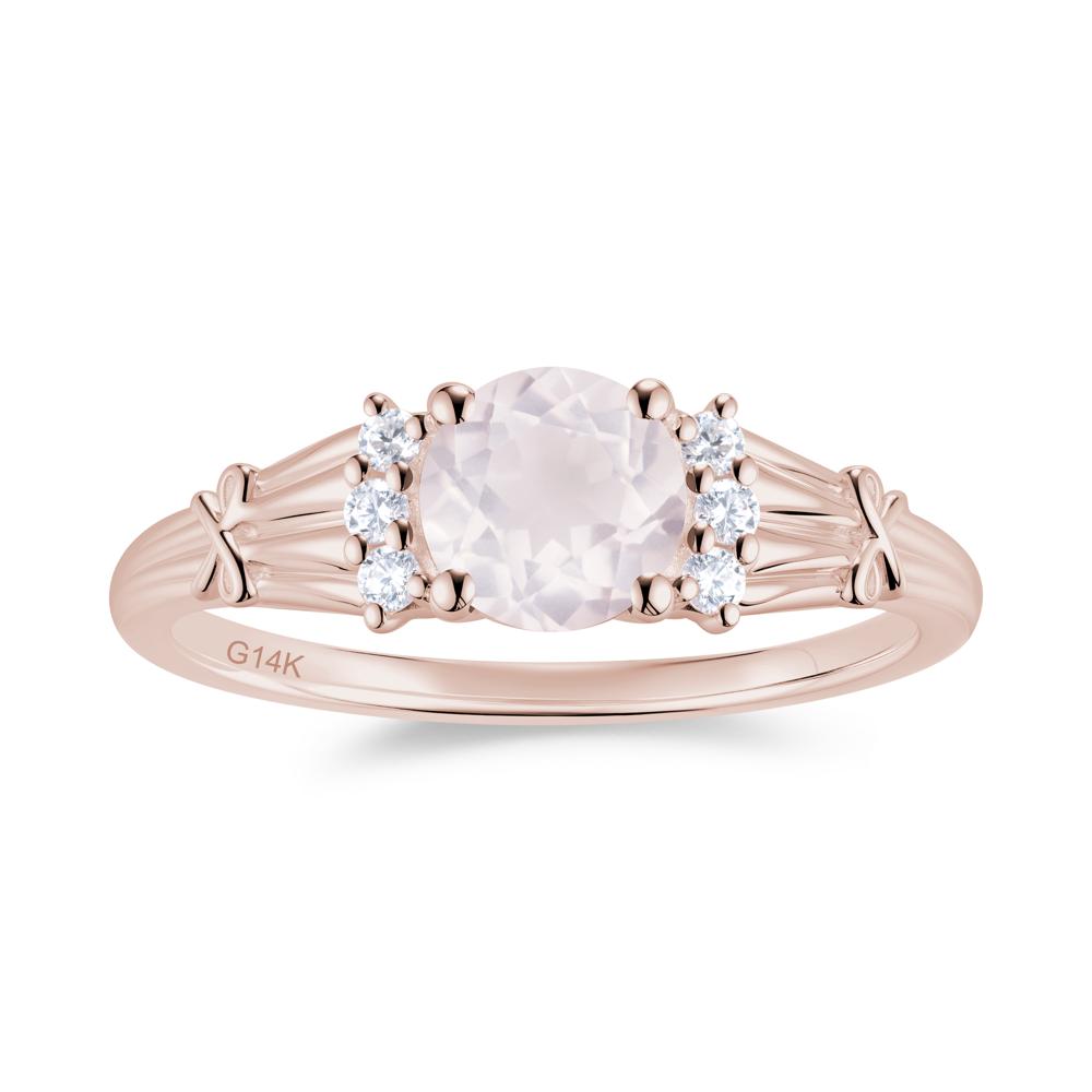 Boho Flower Inspired Cubic Zirconia Ring - LUO Jewelry #gemstone_Rose Quartz