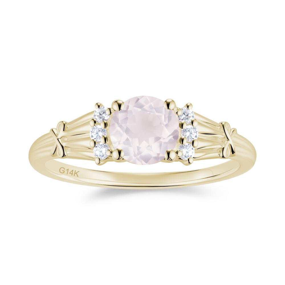 Boho Flower Inspired Cubic Zirconia Ring - LUO Jewelry #gemstone_Rose Quartz