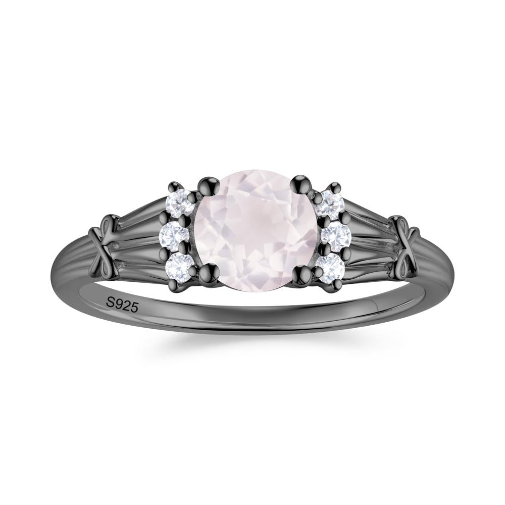 Boho Flower Inspired Cubic Zirconia Ring - LUO Jewelry #gemstone_Rose Quartz
