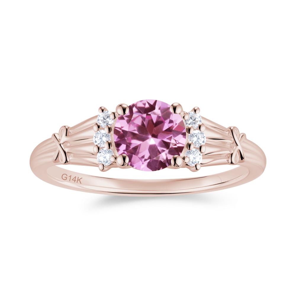 Boho Flower Inspired Cubic Zirconia Ring - LUO Jewelry #gemstone_Pink Sapphire