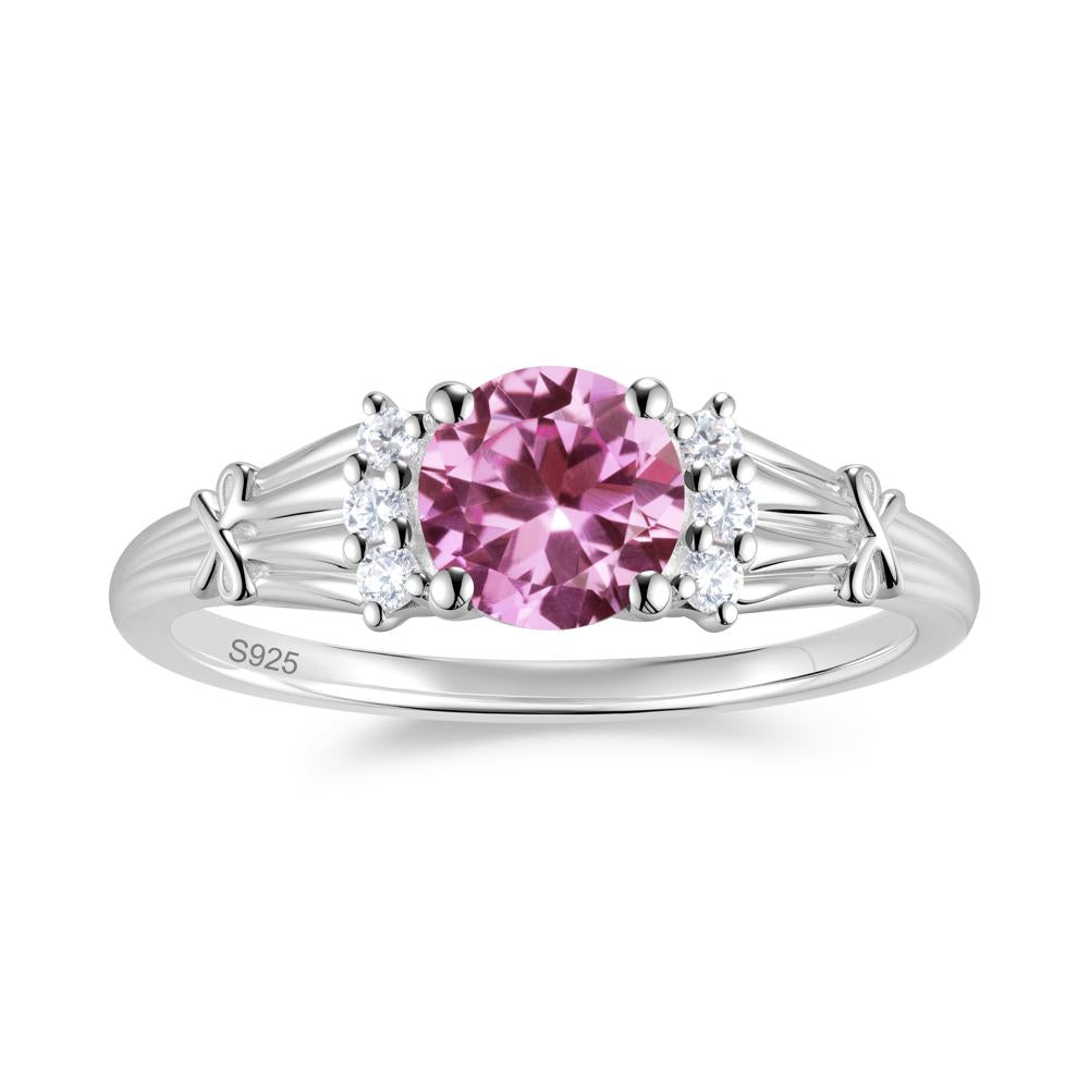 Boho Flower Inspired Cubic Zirconia Ring - LUO Jewelry #gemstone_Pink Sapphire