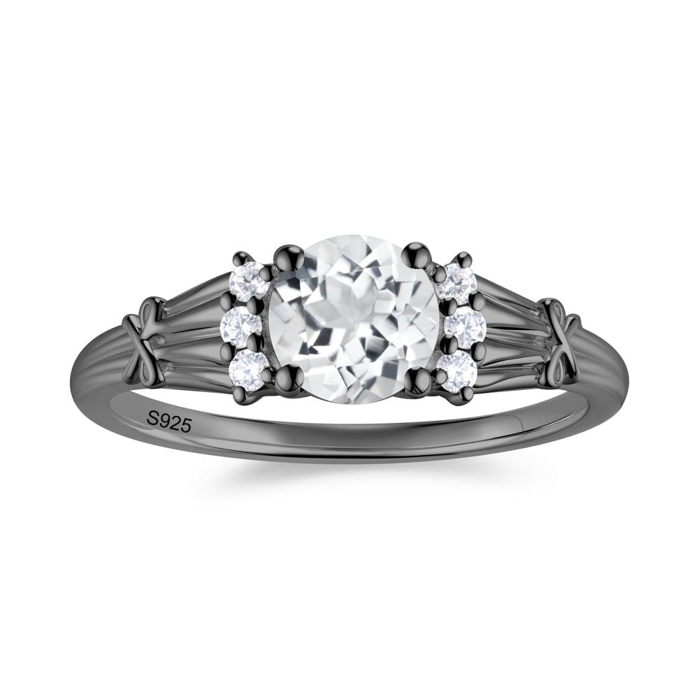 Boho Flower Inspired Cubic Zirconia Ring - LUO Jewelry #gemstone_White Topaz